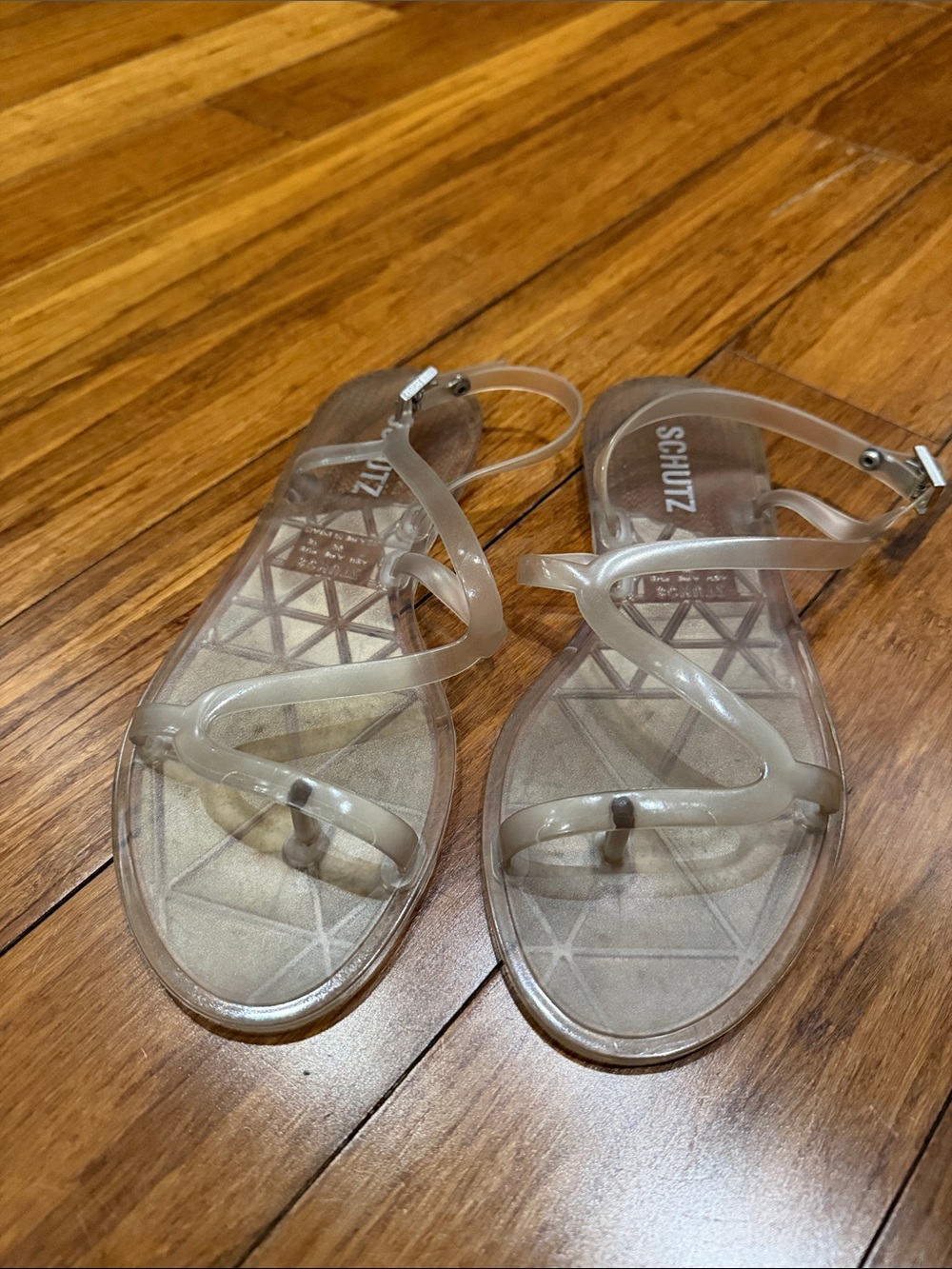 SCHUTZ Translucent Clear Strappy Jelly Sandals